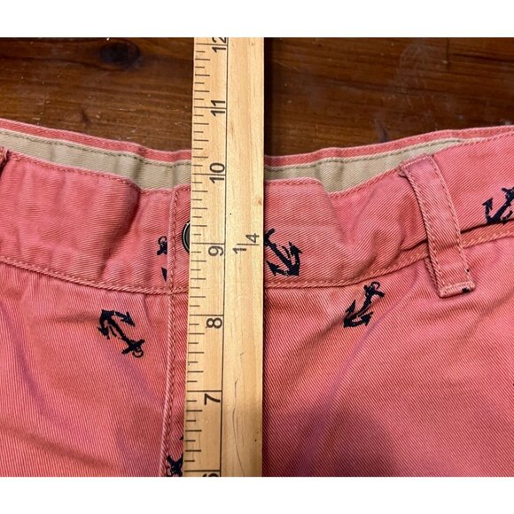 Izod men's light red shorts size 30 blue anchor print, side & back slash pockets - Picture 6 of 7